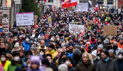 Ein Bild von der Sonntags-Demo in Linz (Bild: Wenzel Markus)