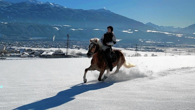 Um Muskulatur und Gelenke zu schonen, sollten Reiter und Pferd aufgewärmt sein. Für die Sicherheit gibt es für das Tier einen speziellen Winterbeschlag. (Bild: Stefan Ruef)