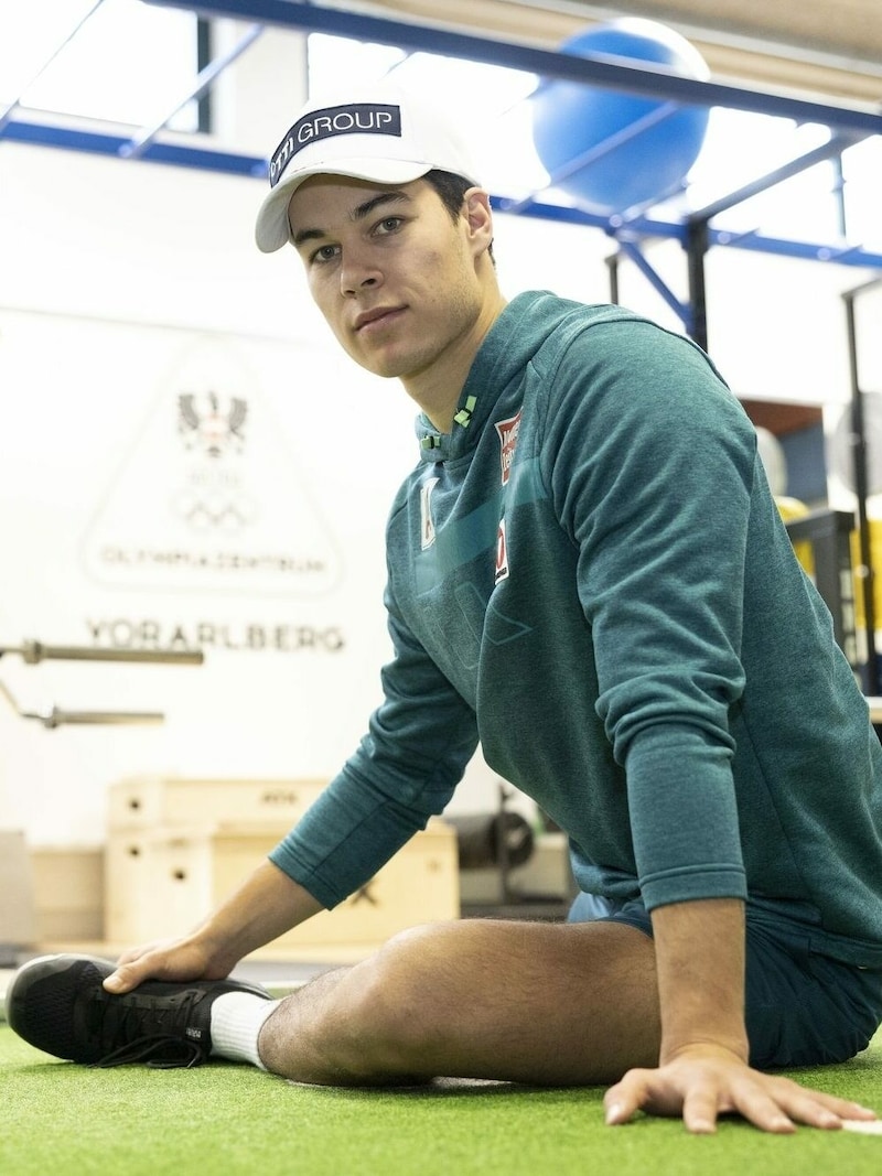 Lukas Feurstein wird in den nächsten Wochen wieder viel Zeit im Olympiazentrum Vorarlberg mit Reha-Maßnahmen verbringen. (Bild: Maurice Shourot)