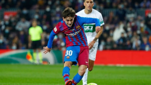 Gavi erzielt das 2:0 für Barcelona gegen Elche. (Bild: Copyright 2021 The Associated Press. All rights reserved)