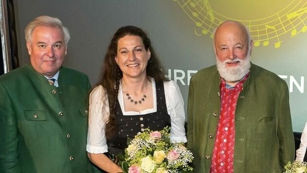 Landeshauptmann Hermann Schützenhöfer und Regisseurin Elisabeth Eisner sind betroffen (Bild: Land Steiermark)