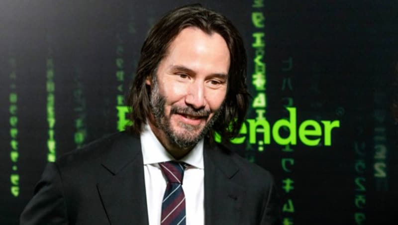 Keanu Reeves bei der Premiere von „The Matrix Resurrections“ (Bild: APA/AP Photo/Noah Berger)