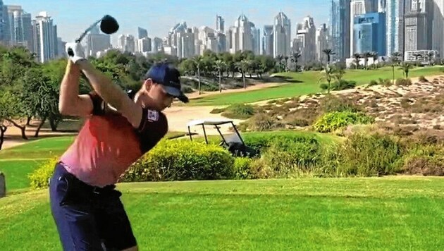 Golf-Pro Lukas Nemecz legte ein Trainingslager in Dubai ein. (Bild: Nemecz)