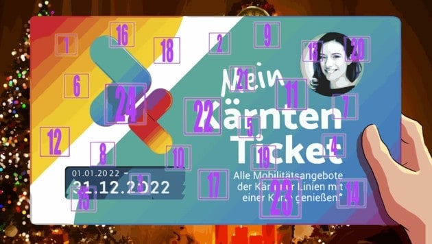 Noch bis 24. Dezember kann beim Adventkalender der Kärntner Linien ein Kärnten Ticket gewonnen werden. Mitmachen! (Bild: Kärntner Linien)