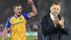 Torschütze James Ward-Prowse und sein Trainer Ralph Hasenhüttl (Bild: AP; Frank Augstein / AP / picturedesk.com )