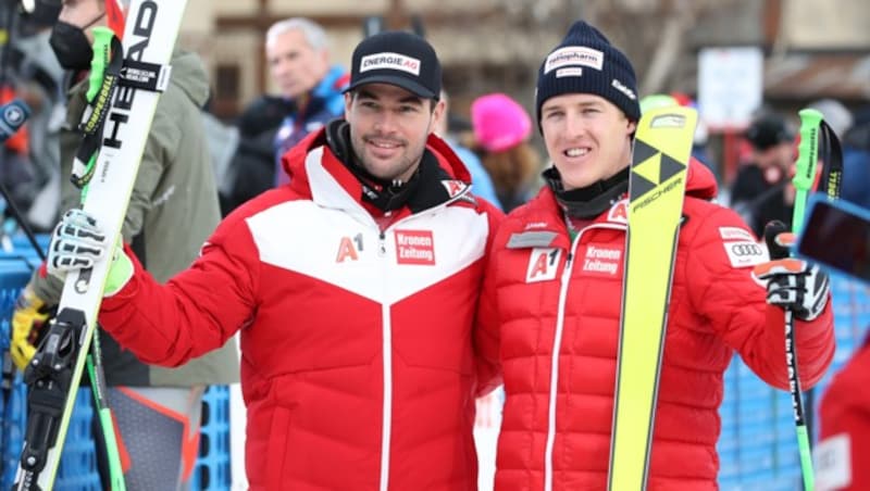 Vincent Kriechmayr (li.) und Raphael Haaser (Bild: GEPA )