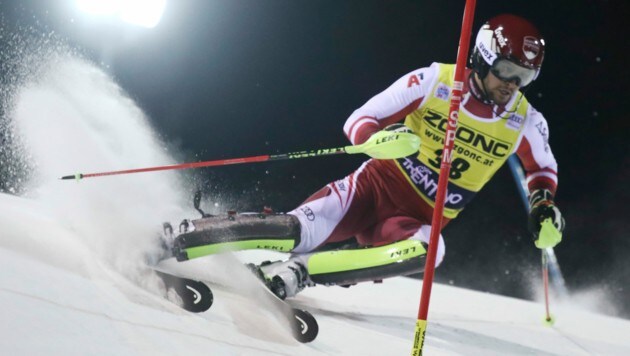 Johannes Strolz darf auch beim Slalom in Zagreb auf die Jagd nach Weltcuppunkten gehen. (Bild: AP)