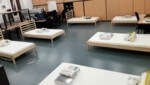 Der Schlafsaal für die isolierten Mitarbeiter am Standort Flötzersteig. (Bild: Wien Energie)