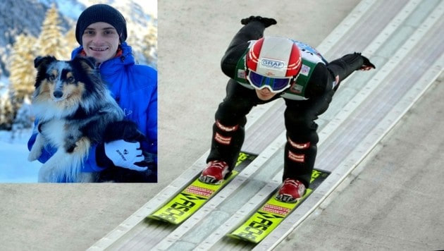 Shetland Sheepdog „Picasso“ ist der liebste Trainingspartner von ÖSV-Skispringer Ulrich Wohlgenannt. (Bild: AP, Privat)