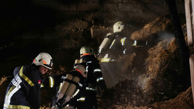 Beim Brand in Königswiesen kämpften acht Feuerwehren gegen den Brand (Bild: kerschi.at)