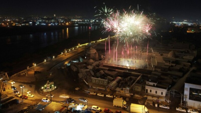 Feuerwerk in Mossul, Irak (Bild: Zaid AL-OBEIDI / AFP)