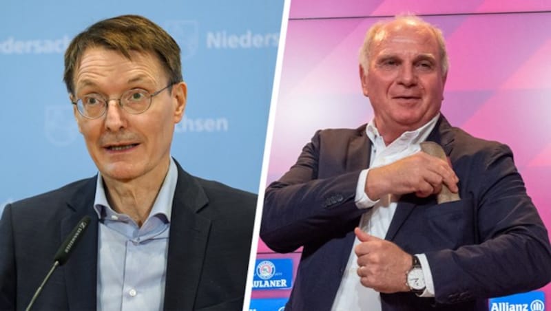 Der neue deutsche Gesundheitsminister Karl Lauterbach (SPD) hat mit Ex-Bayern-Macher Uli Hoeneß einen neuen Fan gewonnen. (Bild: APA, AFP)