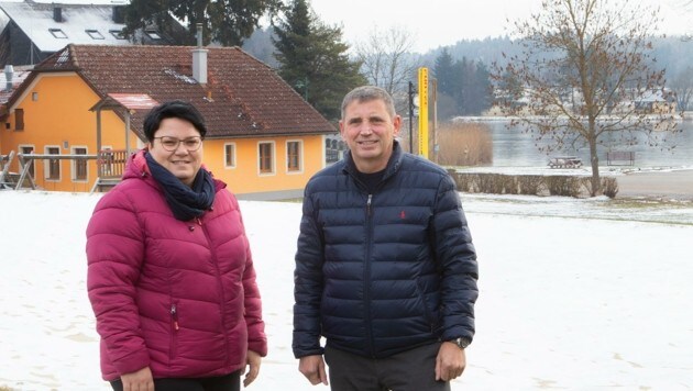 Neue Chefs: Bürgermeister Günther Kröpfl mit Vize Sandra Warnung. (Bild: Klaus Schindler)