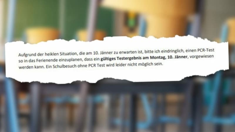 Das BG Wasagasse in Wien Alsergrund will Schüler ohne negativen PCR-Test am Montag wieder heimschicken. Ist das rechtlich gedeckt? (Bild: stock.adobe.com, Krone KREATIV)