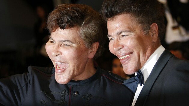 Grichka und Igor Bogdanoff während des Cannes Film Festival (Bild: Valery HACHE)
