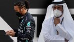 Lewis Hamilton und Mohammed Ben Sulayem (Bild: AP, krone.at-grafik)