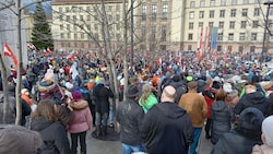 Die Anti-Corona-Demo im Februar 2021 in Innsbruck (Bild: Manuel Schwaiger)