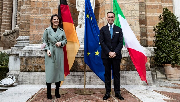 Luigi Di Maio und Annalena Baerbock (Bild: APA/AFP/ANSA)
