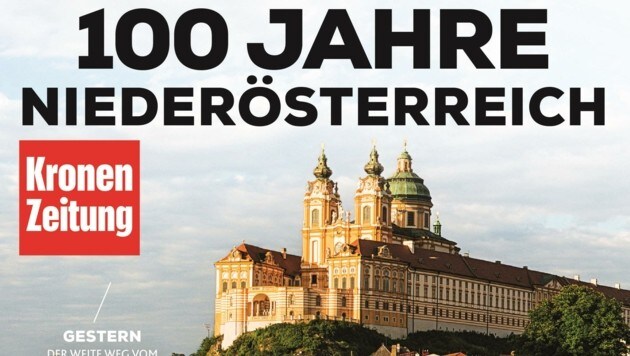 Die „Krone“ feiert das Jubiläum mit einem eigenen Magazin: „100 Jahre Niederösterreich“ erscheint bereits am 21. Jänner. (Bild: Krone Kreativ)