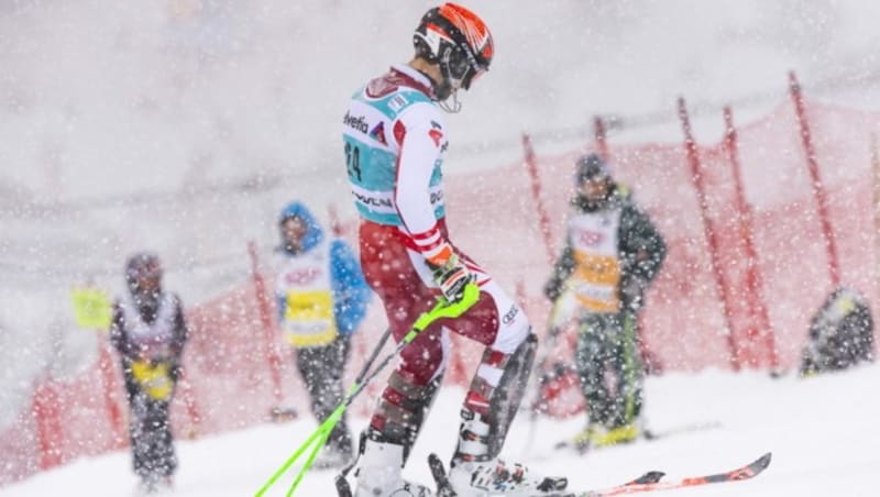 Beim Slalom von Adelboden scheiterte Christian Hirschbühl in Lauf eins. (Bild: EPA)