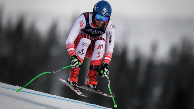 Marco Schwarz fehlten nur 0,18 Sekunden zu einem Europacuppunkt in der Abfahrt von Tarvis. (Bild: AFP )