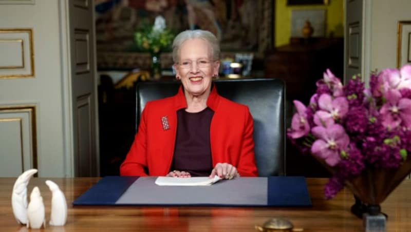 Königin Margrethe von Dänemark bei ihrer Neujahrsansprache am 31. Dezember 2021 (Bild: Keld Navntoft)