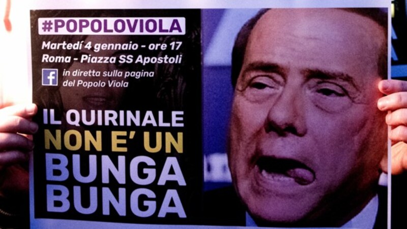 „Der Quirinalspalast ist kein Bunga Bunga“: In Italien regte sich in den vergangenen Wochen Wiederstand gegen Silvio Berlusconis möglicher Kandidatur für das Amt des Staatsoberhaupts. (Bild: AFP)