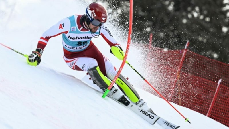 Johannes Strolz schaffte mit seinem Sieg beim Weltcupslalom von Adelboden den endgültigen Durchbruch und den Sprung zu den Spielen nach Peking. (Bild: AFP)