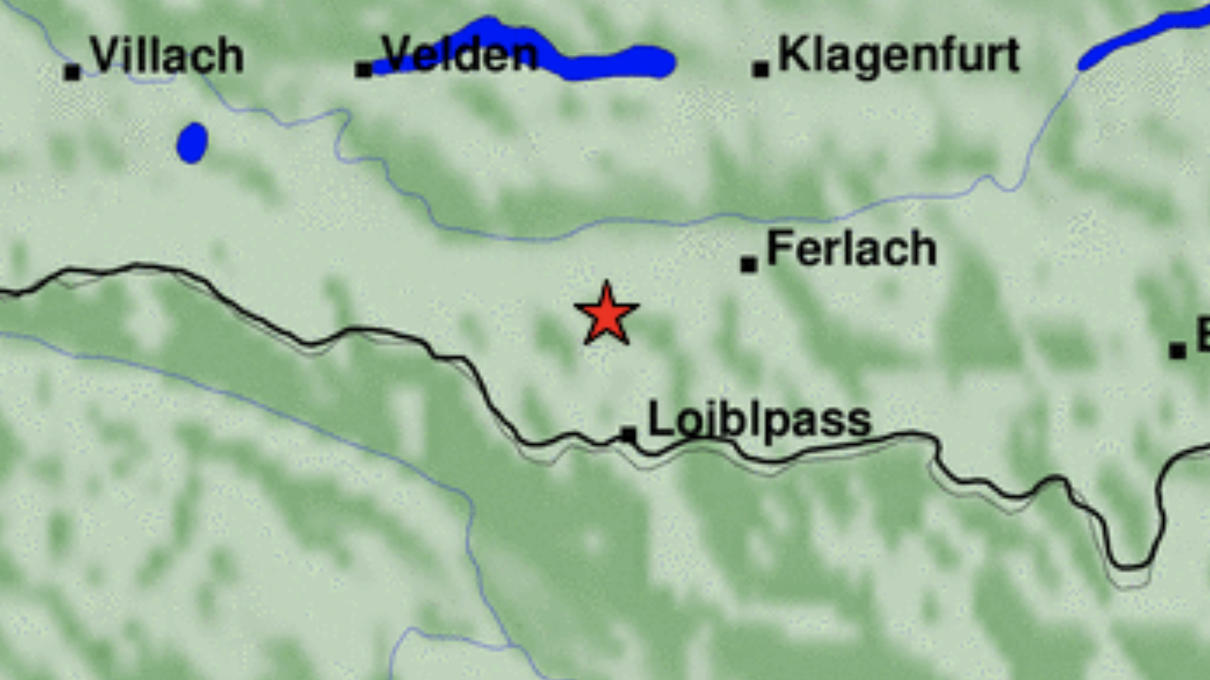Das Erdbeben ereignete sich südwestlich von Ferlach. (Bild: ZAMG)