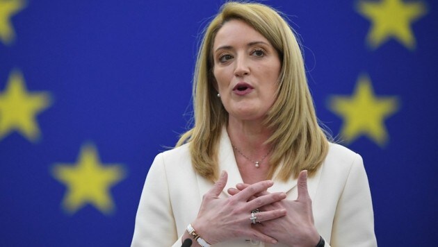 Roberta Metsola wurde zur neuen Präsidentin des EU-Parlaments gewählt. (Bild: AFP)