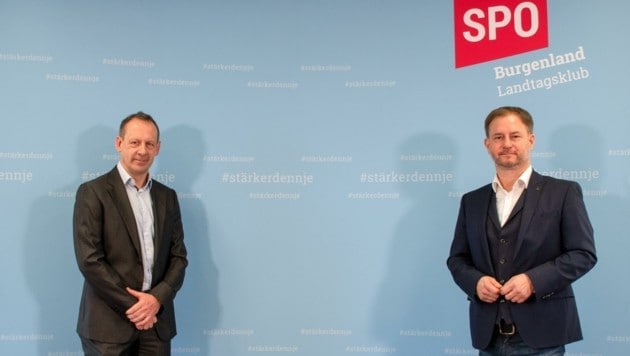 Gerald Herowitsch-Trinkl und Sozialsprecher Roland Fürst präsentierten die drei großen Neuerungen im Gesetz. (Bild: SPÖ Klub)