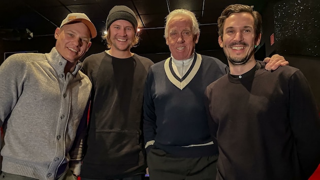 Produzent Michi Reisch, Stefan und Ernst Hinterseer, Regisseur Sascha Köllnreitner (v. li.). (Bild: Berger Hubert)