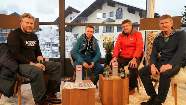 Bernhard Pletzenauer, Florian Phleps mit Claus Meinert und Verkaufschef Wolfgang Kos (von links). (Bild: Pail Sepp)