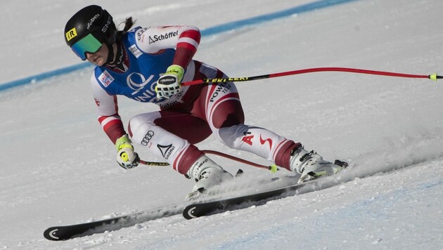 Michelle Niederwieser ist eine von gleich sechs Vorarlbergerinnen beim Europacup in Zinal (Sz). (Bild: Maurice Shourot)