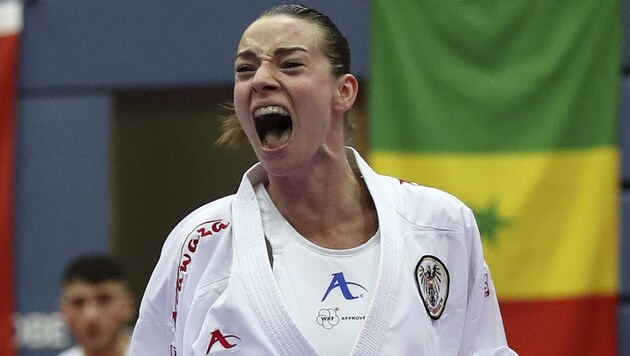 Bettina Plank jubelte 2021 sensationell über Olympia-Bronze in Karate. Das 2024 nicht olympisch ist. (Bild: Tröster Andreas)