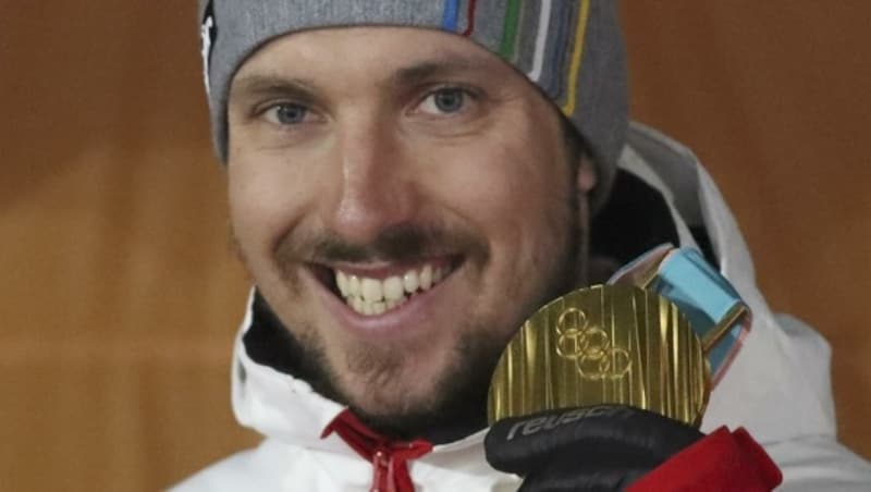 Marcel Hirscher nach Doppel-Gold 2018 in Pyeongchang. (Bild: Tröster Andreas)