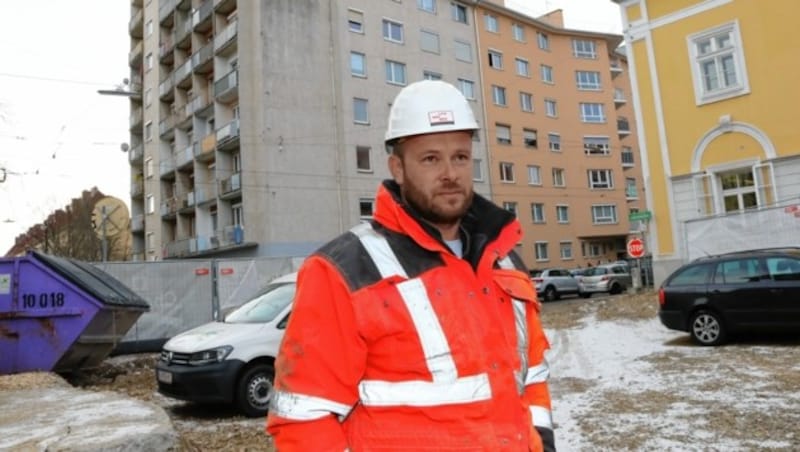 Mario Höfler, Polier aus Weiz, erlebte den Großeinsatz mit. (Bild: Christian Jauschowetz)