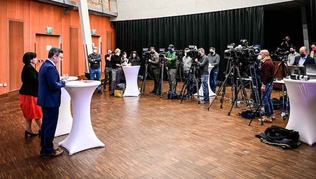 Großes Medieninteresse am Mittwoch bei der Pressekonferenz über den SPÖ-Wechsel (Bild: Alexander Schwarzl)