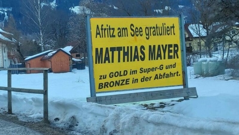 Afritz am See gratuliert zu Gold im Super-G (Bild: zVg)