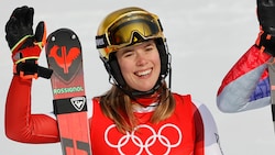Katharina Liensberger sorgte in Peking für eine Sternstunde des Vorarlberger Skisports. (Bild: EPA)