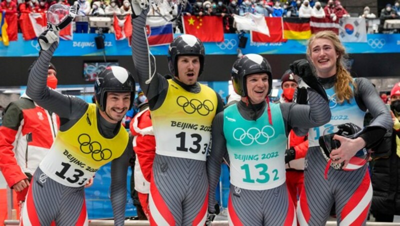 Lorenz Koller, Thomas Steu, Wolfgang Kindl und Madeleine Egle (von li. nach re.) (Bild: AP)