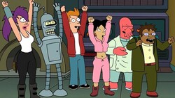 Nach 1000 Jahren im Kälteschlaf nimmt Pizzabote Fry in "Futurama" eine Stelle beim Lieferdienst Planet Express an. (Bild: facebook.com/Futurama)