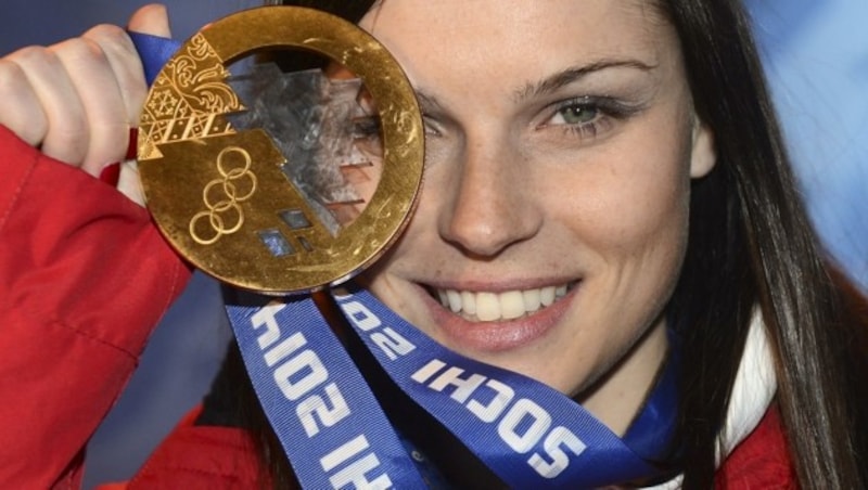 Super-G-Gold 2014 in Sotschi, dazu Silber 2018 in Pyeongchang: Anna Veith. (Bild: HELMUT FOHRINGER)