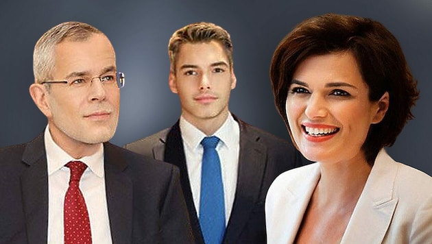 Die Face-App verwandelt unsere Politiker - hier Van der Bellen, Nehammer und Rendi-Wagner - auf Knopfdruck in Mannequins. (Bild: KREATIV, FaceApp)