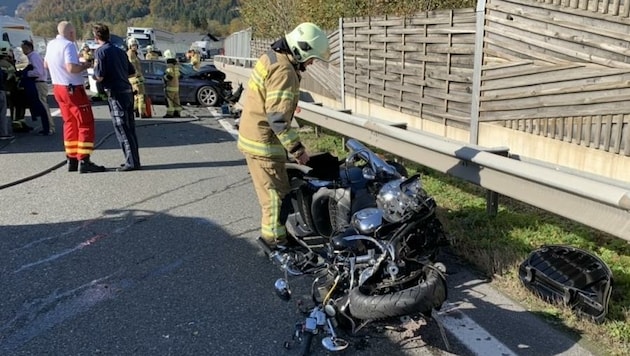 Der Verkehrsunfall ereignete sich am 18. Oktober 2019 in Golling (Bild: FF Golling)