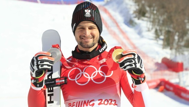 Mit Gold in der Kombination und Silber im Slalom krönte sich Johannes Strolz zum erfolgreichsten österreichischen Sportler bei den Spielen von Peking. (Bild: Christof Birbaumer / Kronenzeitung)