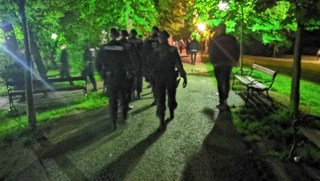 Polizisten im Grazer Stadtpark (Archivbild) (Bild: Wulf Scherbichler)
