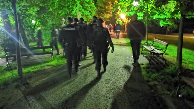 Polizisten im Grazer Stadtpark (Symbolbild) (Bild: Wulf Scherbichler)