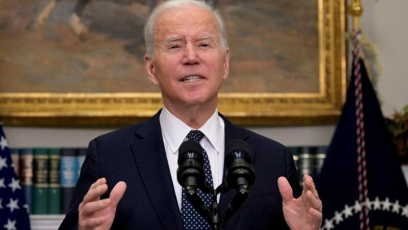 US-Präsident Biden hofft trotz allem weiter auf eine diplomatische Lösung der Krise. (Bild: APA/AFP/Jim Watson)