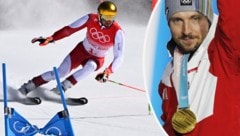 Johannes Strolz bei Olympia 2022 (li.), Marcel Hirscher bei Olympia 2018 (Bild: EPA, AFP)